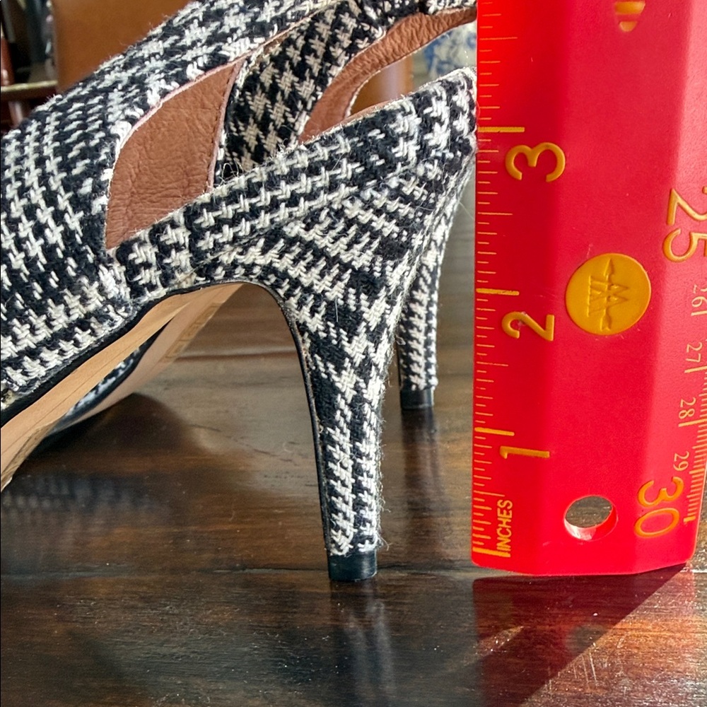 Anthropologie/Matiko Darla Plaid Slingback Heels, Sz US 8.5 / EU 39, NWOT - Picture 3 of 6